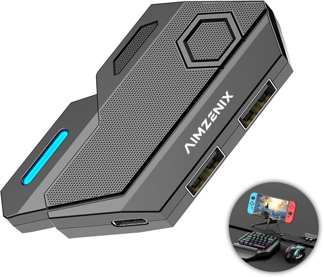 AIMZENIX PC NS Xbox Playstation PS4 BLADER-키보드 마우스 어댑터 대응 43에 대응 키, 1개