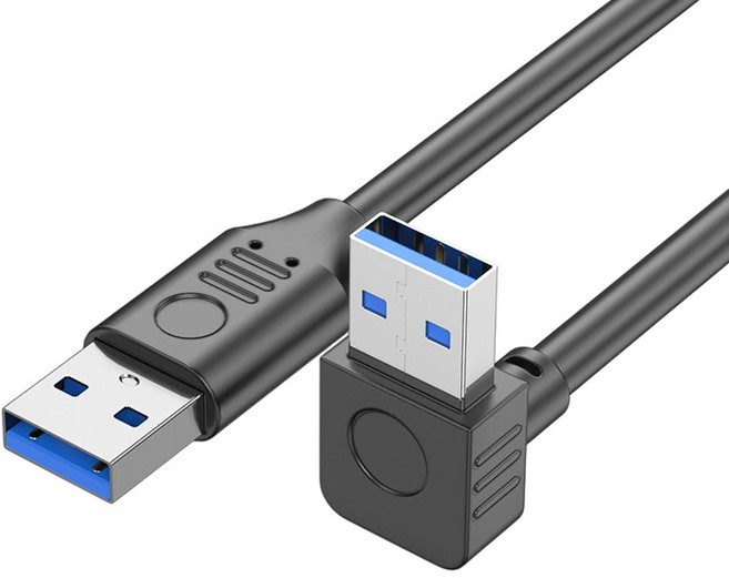 USB 3.0 高速傳輸線 耐用可靠 適用於多種設備, 直對上彎, 1個, 30-775-08(0.3米)