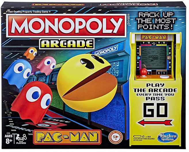 모노폴리 아케이드 팩맨 게임 만 8세 이상 어린이를 위한 보드 은행 및 유닛 포함, 모노폴리 아케이드 팩맨 게임, 만 8세 이상 어린이를