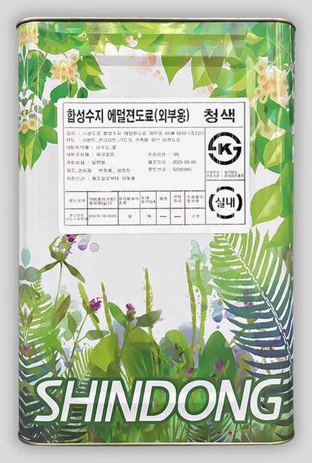 신동페인트 수성 외부용 건물 콘크리트 시멘트 몰탈 외벽 마감용 수성페인트, 1개, 18L, 청색