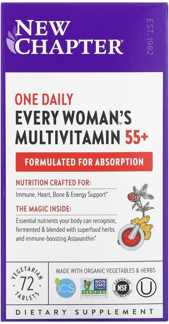 뉴챕터 55플러스 에브리 우먼 원 데일리 멀티비타민 베지 72정, 1개, 1개 - 쿠팡