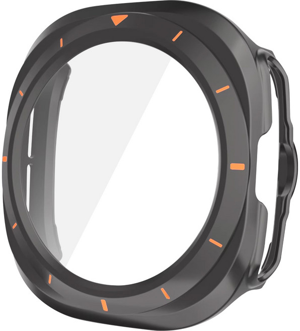 더조은셀러 갤럭시워치 호환 풀커버 풀글라스 강화유리 케이스, 티타늄 그레이, 1개