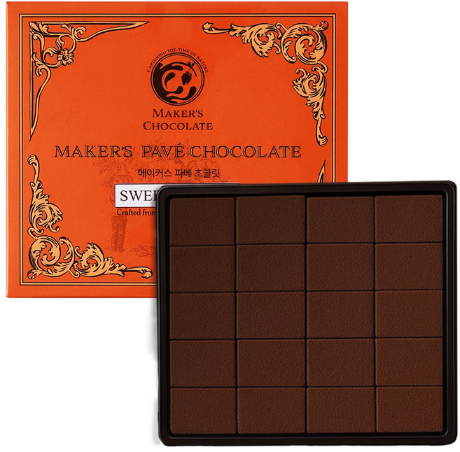 메이커스초콜릿 수제 파베초콜릿 생초콜릿 빈투바 발렌타인데이 선물 답례품, 스윗밀크 파베, 130g, 1개