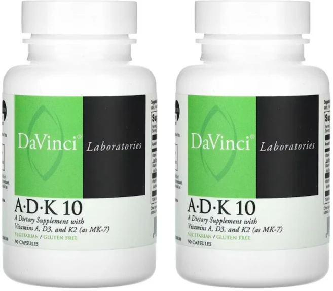 [1+1] 다빈치레보라토리스 A.D.K10 비타민A D3 K2 캡슐 90정 / 해외직구 미국정품, 2개 - 쿠팡