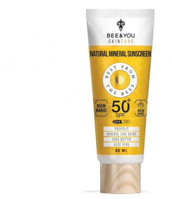 비 앤 유 키즈 100% 천연 SPF 50 미네랄 자외선 차단제 방수 산화아연 및 프로폴리스로 차단 저자극성 2.7온스(80mL), Sunscreen Body, 1개, 80ml - 쿠팡