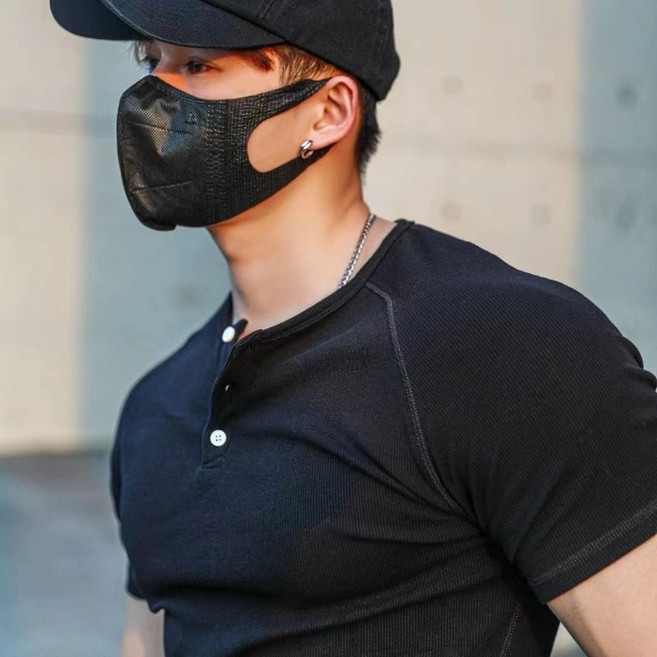 亨利衫 夏季潮流修身短袖T 男式純色運動T恤