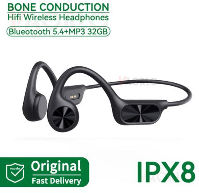 소리증폭기 음성 증폭기 난청보청기 새로운 IPX8 방수 골전도 헤드폰 블루투스 5.4 무선 수영 Hifi 헤드셋 32GB MP3 스포츠 핸즈프리 마이크 포함, [03]Black 32GB, Black 32GB