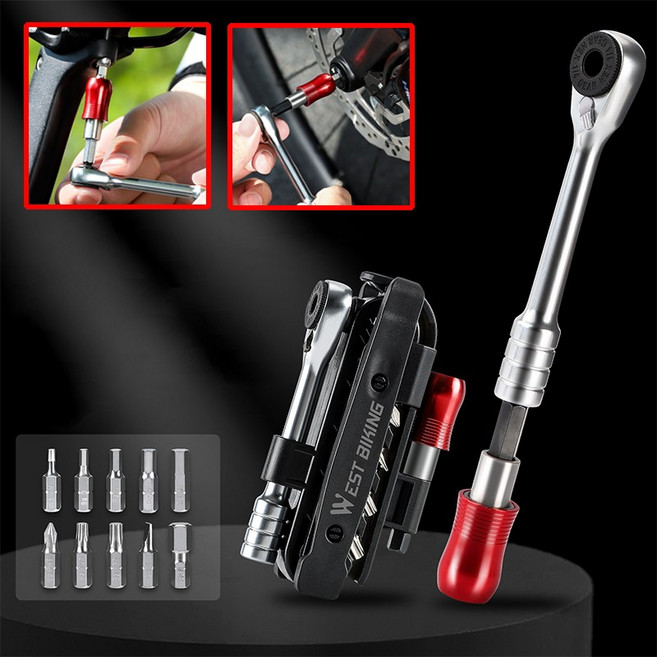 시그니처베이지 자전거 휴대용 공구 멀티툴 육각 렌치 수리 통 세트 정비 키트 YPZ421, 1개