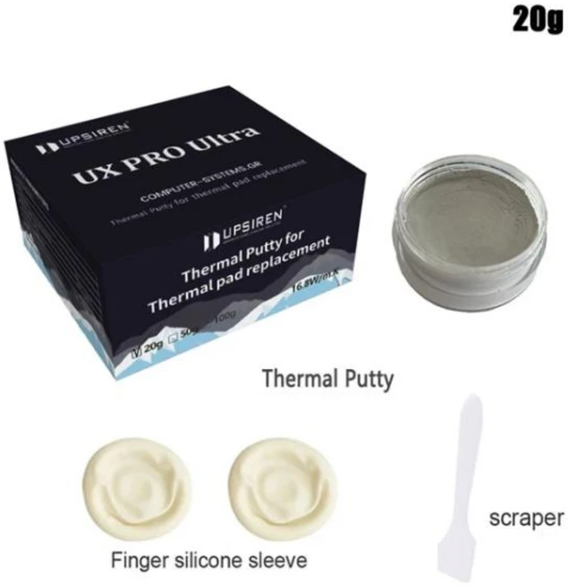 UPSIREN UX 울트라 프로 열 퍼티 VGA GPU IC 프로세서 급속 냉각 패드 교체 차단 16.8W MK, 01 20g, 20g - 쿠팡