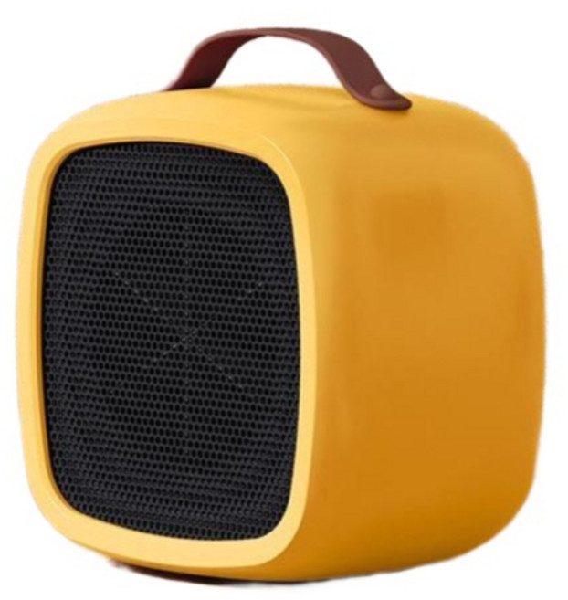 무선온풍기 충전식 난로 휴대용 사각 무소음 팬히터 옐로우