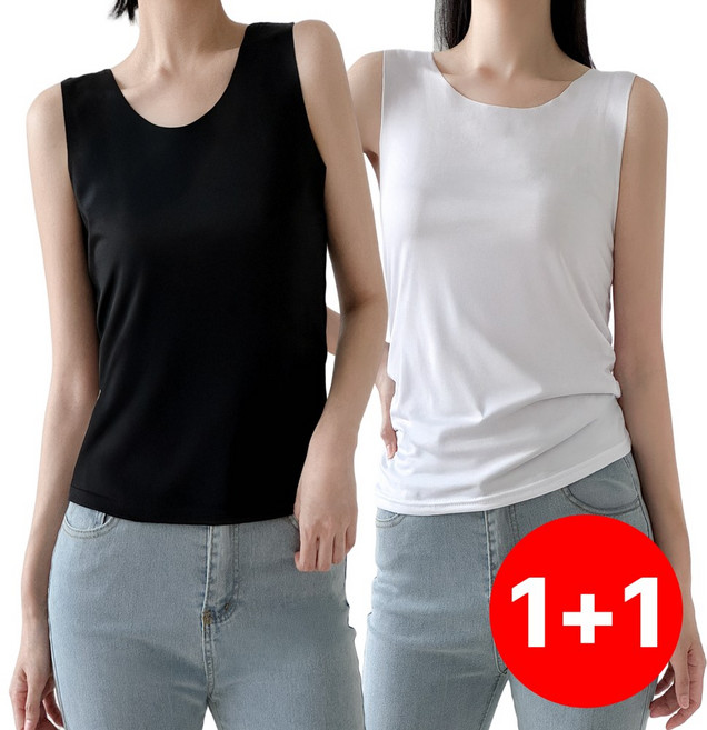 에센토 시원한 여성 쿨나시 심리스 민소매 1+1