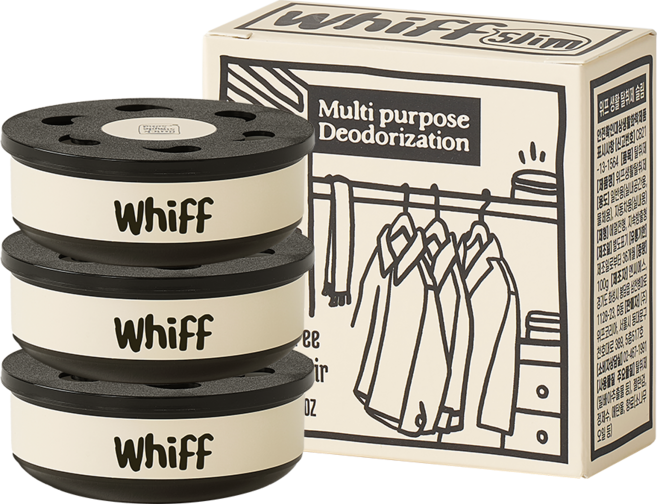 위프 슬림 탈취제 WHIFF 화장실 담배 새집증후군 홀애비 소변기 초강력 냄새 제거 베이지, 100g, 3개