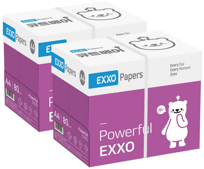 엑소 큐트베어 복사용지 80g, A4, 5000개