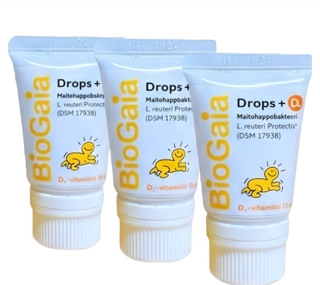 BioGaia 嬰幼兒液體益生菌 D3 益生菌 D-Plus 維生素D益生菌 Protectis Baby Drops 軟管裝, 3個, 10ml