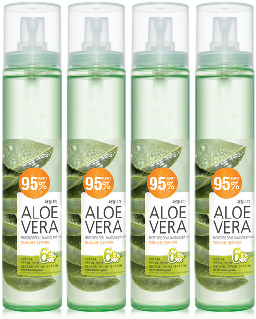 과일나라 알로에베라 모이스처 리얼 수딩젤 미스트, 125ml, 4개