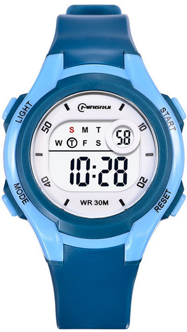 [SUNOEL] 작고 귀여운 3기압 방수 학생 전자 손목시계 MR-8215 여분 건전지 사은품 한글 설명서 정품 아크릴 케이스