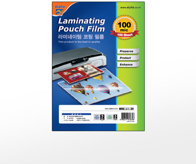 알파 A4 친환경 코팅필름 고투명 두꺼운 코팅지 100매, 100mic