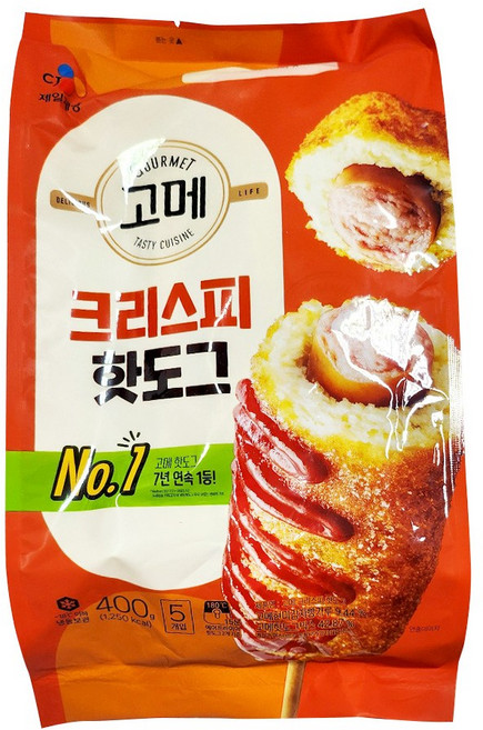 CJ 고메 크리스피핫도그 400g, 1개
