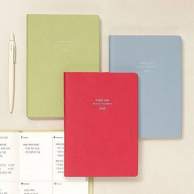 주간 1P 위클리 EA 플래너 2026 날짜 심플한 B6 다이어리, 1개, 피치코랄 - 쿠팡