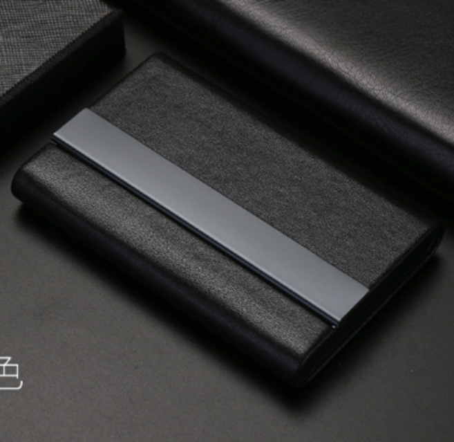 아이셀로 명함 지갑 케이스, 1개, 블랙