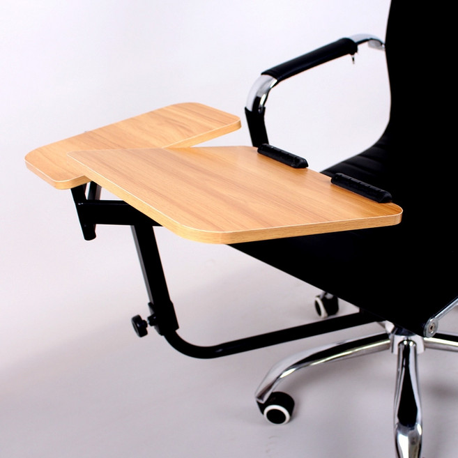 키보드 고정 트레이 의자 선반 접이식 리프트 마우스 사무용 부착형 브라켓 의자고정 받침대, 2.블랙 일체형, 1개