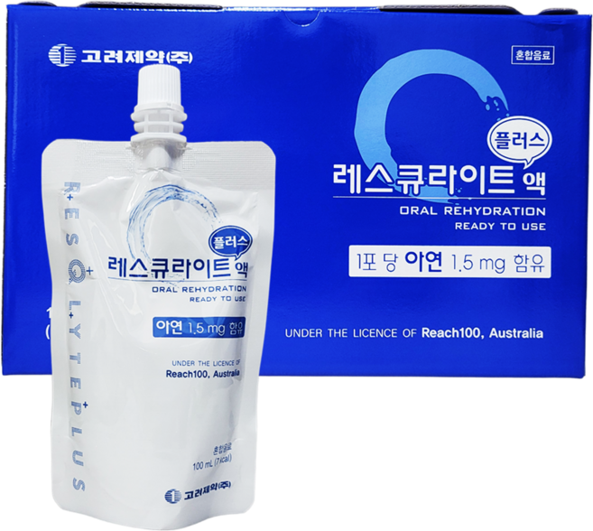 고려제약 레스큐라이트 플러스액 레스큐라이트액마시는 수분 아연 ORS, 1.2L