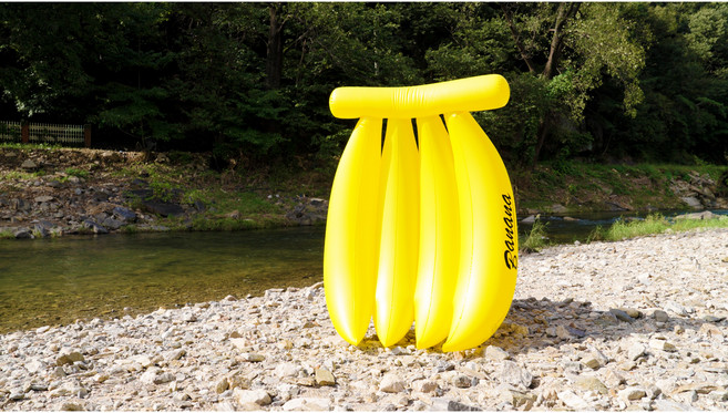 [ KOS ] 바나나 모양 대형 물놀이 튜브, 1개, 옐로우