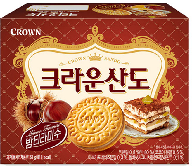 크라운 크라운산도 밤티라미수 323g, 1개