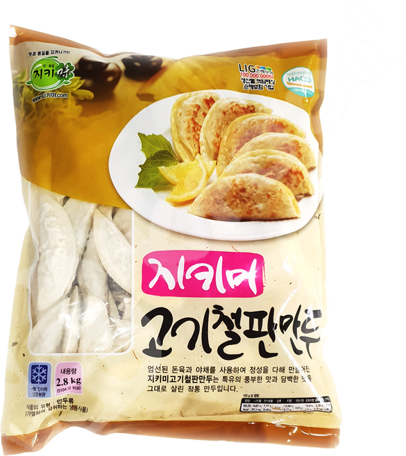 지키미 고기철판만두 2.8kg 군만두 고기만두 납작군만두 철판군만두, 1개