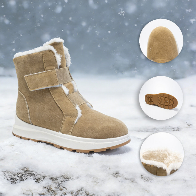 SunburstWonder 여성 앵클 부츠 벨크로 방한화 2309