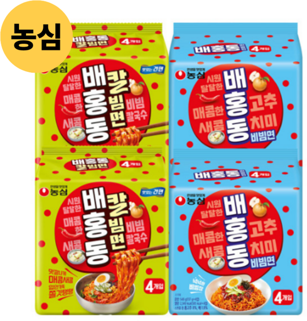 배홍동 비빔면 8입 + 배홍동 칼빔면 8입 (총 16봉), 128g, 8개