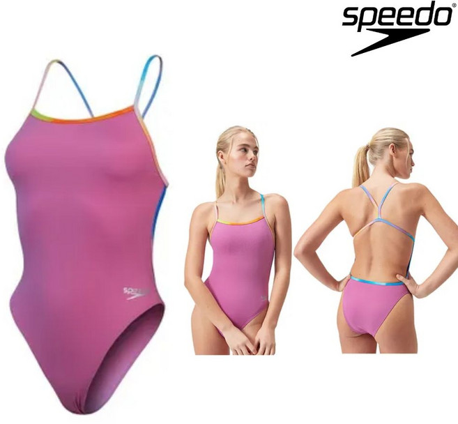 스피도 여성 원피스 수영복 (8-00317917207) 솔리드 브이백