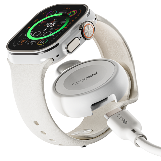 코드웨이 c타입 애플워치 무선충전기 케이블 1.2m, 화이트, 1개