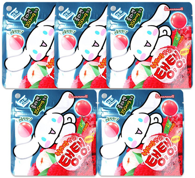 산리오 탱글탱글 젤리 시나모롤 리치맛, 40g, 5개