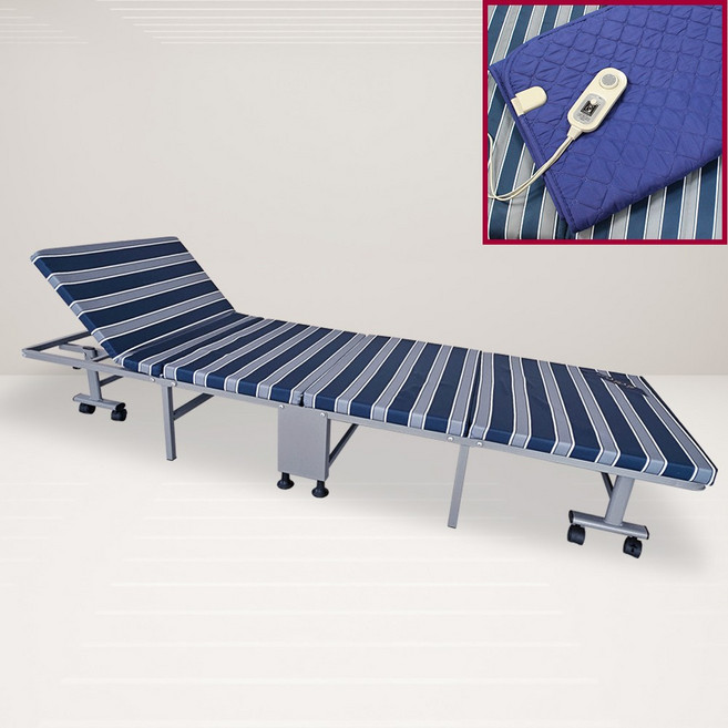 라꾸라꾸 이동식 4단 접이식 1인용 싱글침대 No.20 전기매트 포함구성, 4단접이식침대+전기매트(싱글)