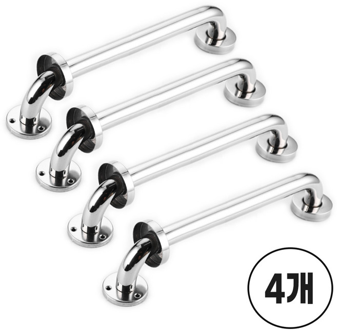 [5시건 당일출고] FOOI 욕실 화장실 스테인레스 안전손잡이 벽부형 손잡이 미끄럼방지 노인 보조 핸드레일 (4개입), 1개