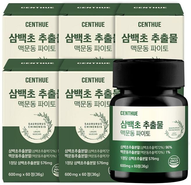 센트휴 삼백초 추출물 맥문동 파이토, 6개, 60정