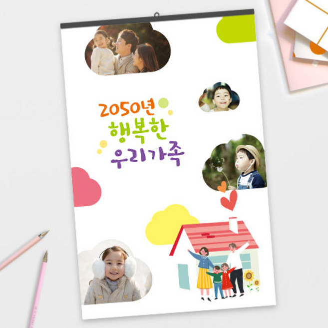 보아스넷 포토 벽걸이 달력 가족 어린이집 사진 추억 만들기 맞춤 소량 제작 캘린더, 일반용01