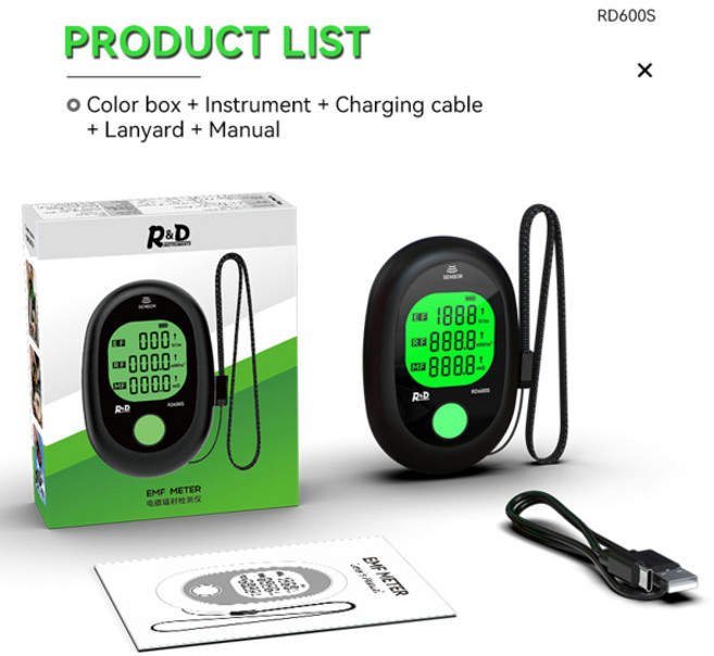 RD RD630 전 방사선 테스터 전장 방사선 검출기 테스터 Emf 3 in 1 측정기, 1개, [01] RD600