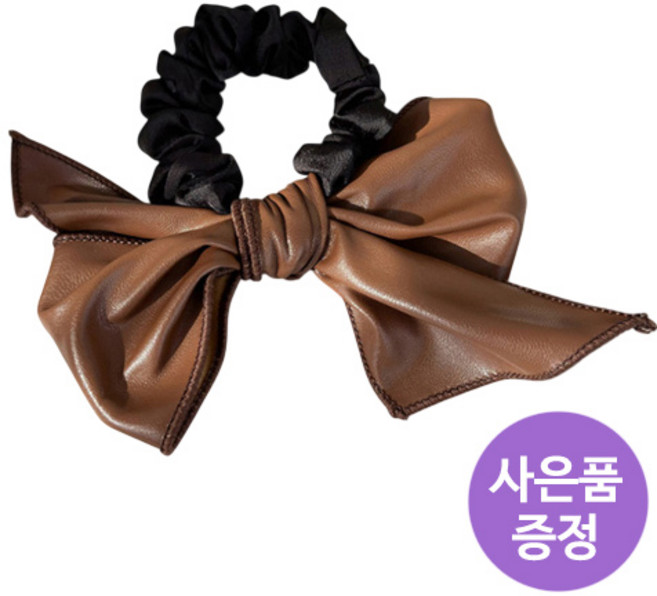 삐니끄니 RPCBWTP-030 부드러운 PU가죽 리본 헤어 곱창 머리끈 + 깜짝사은품
