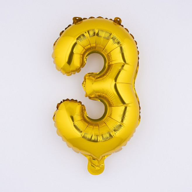 아트포유 은박 파티 숫자풍선 중형 80cm, 1개, 옐로우 골드 3
