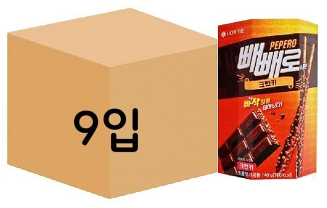 롯데 팔각 대용량 크런키 빼빼로 한박스, 1.26kg, 1박스