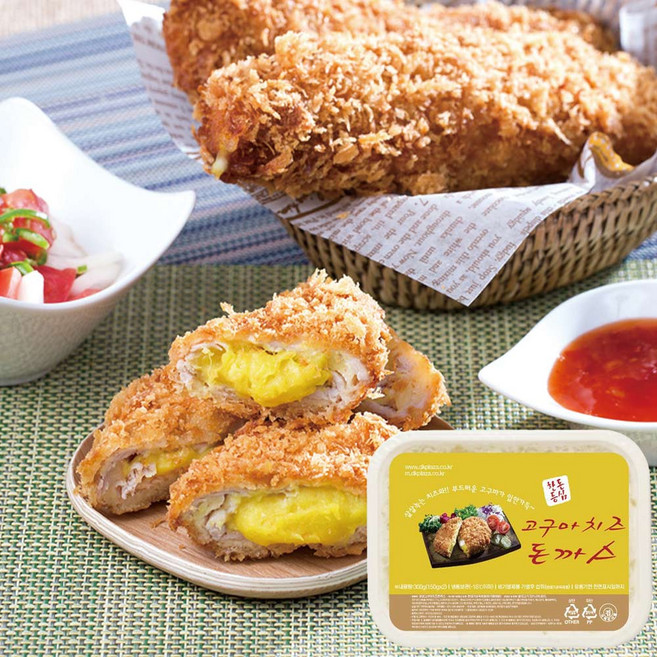 고구마치즈돈까스 150g 6장 2장x3팩 업소용 가정용 트레이포장 냉동 실속구성, 6개