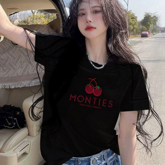 印花短版上衣 高腰修身顯瘦T恤