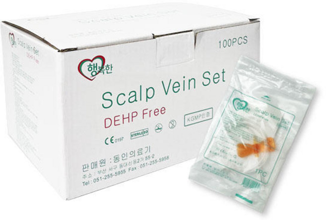 [세븐메디컬]행복한 나비침 23g 24g 25g 스칼프베인 나비바늘 100PCS, 1개