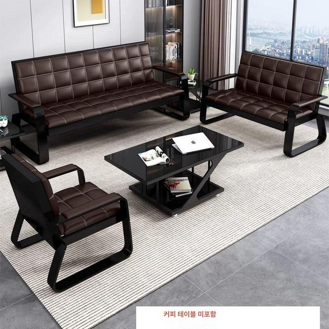 사무용 소파 휴게실 리셉션 응접실 대기실 회사 로비 사무실용 병원 쇼파, 커피 1인용+2인용+3인용