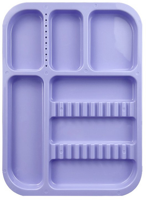 치과 수술 트레이 플라스틱 오토클레이브 소독 접시 액세서리 실험실 장비 도구, Purple, 1개