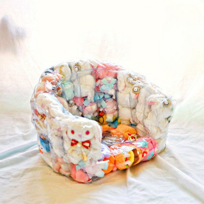 투명 소파 사진 소품 풍선 의자 인형 장난감 1인용 쇼파, 게으른 소파(발펌프)