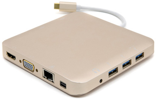 CL129 기가비트랜 USB3.0 3포트 microSD SD HDMI VGA miniDP 이어폰단자 C타입 허브, 1개