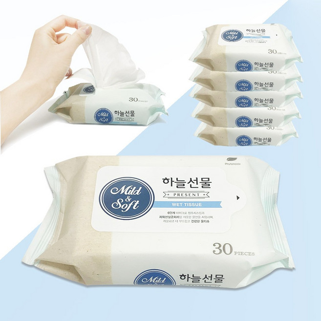 자연처럼 하늘선물 착한 물티슈(30매입x30팩) 국산 저자극 유아물티슈, 30세트, 30매